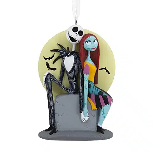 Hallmark Disney Tim Burton's The Nightmare Before Christmas Jack and Sally on Tombstone Christmas Ornament (HC)