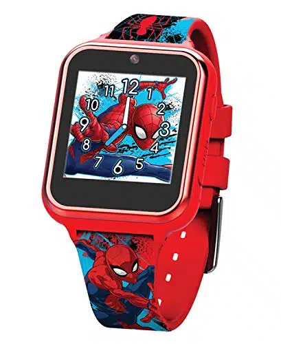 Accutime Marvel Spider Man Red Educational Touchscreen Smart Watch Toy for Boys, Girls, Toddlers   Selfie Cam, Learning Games, Alarm, Calculator, Pedometer, and More (Model SPDAZ)