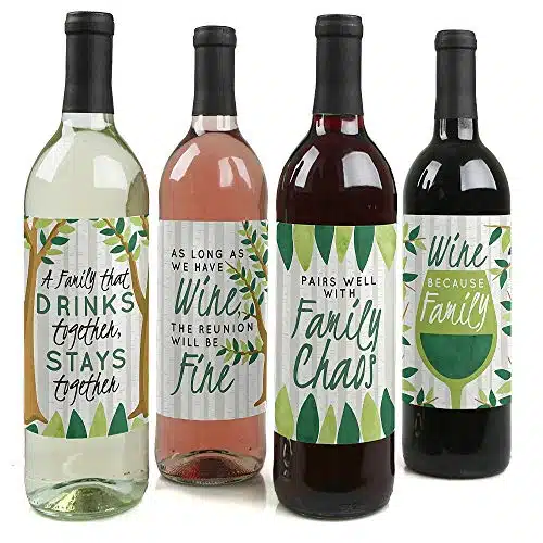 Family Tree Reunion   Family Gathering Party Decorations for Women and Men   Wine Bottle Label Stickers   Set of