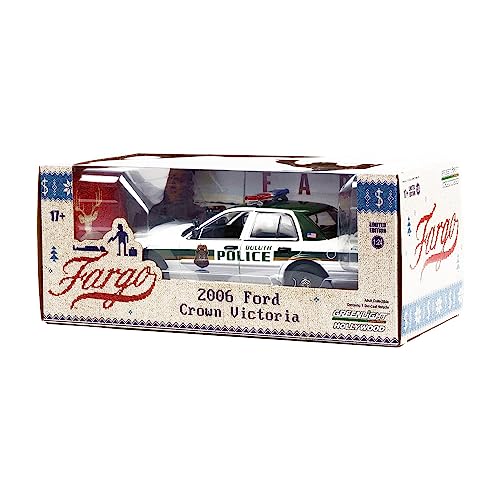 Greenlight Crown Victoria Police Interceptor White & Green Duluth Police (Minnesota) Fargo () TV Series Diecast Model