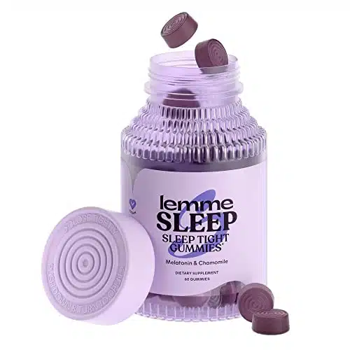 Lemme Sleep Gummies with mg Melatonin, Elderberry, Magnesium, L Theanine, Chamomile and Lavender, Drug Free Nighttime Aid, Vegan, Gluten Free, Gelatin Non GMO, Berry Flavored (Count)