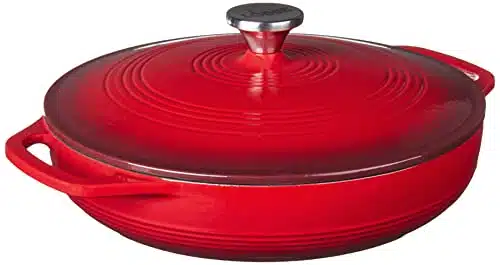 Lodge Quart Enameled Cast Iron Oval Casserole With Lidâ Dual Handles â Oven Safe up to Â° F or on Stovetop   Use to Marinate, Cook, Bake, Refrigerate and Serve â Island Spice Red