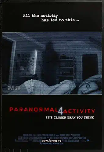 PARANORMAL ACTIVITY   Theatrical Movie Poster, directed by Henry Joost and Ariel Schulman, Starring Stephen Dunham, Katie Featherston and Matt Shively