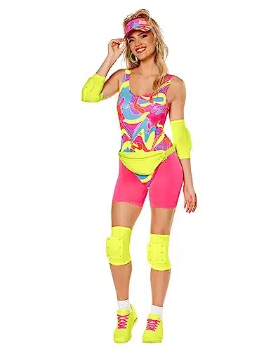 Spirit Halloween Barbie the Movie Adult Skating Barbie Costume   M  Officially Licensed  Mattel  Skating Outfit