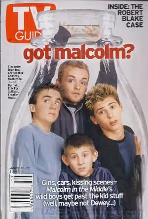 TV Guide March   alcom in the Middle Christopher Kennedy Masterson, Justin Berfield, Erik Per Sullivan and Frankie Muniz