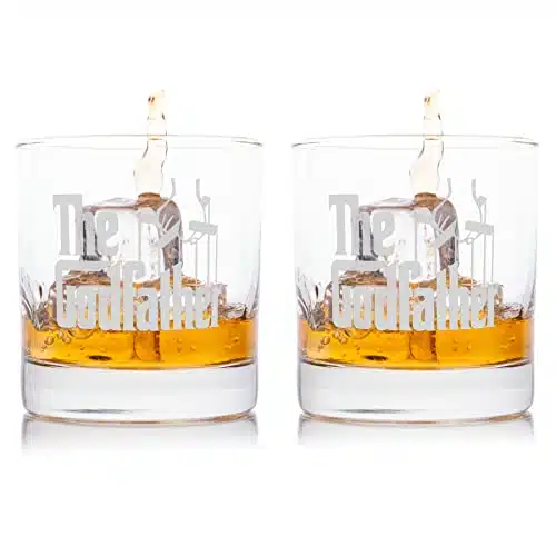 The Godfather Movie Whiskey Glass Set Of Two With Two Unique Godfather Movie Quotes Officially Licensed Collectible Premium Etchedâ¦