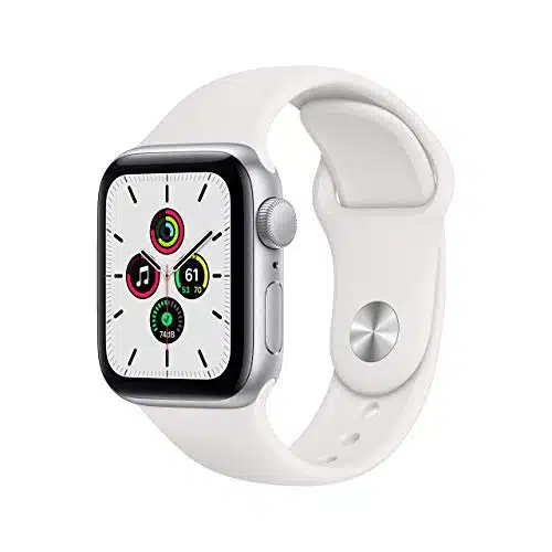 Apple Watch SE (GPS, mm)   Silver Aluminum Case with White Sport Band (Renewed)