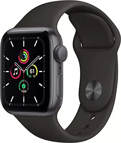 Apple Watch SE (GPS, mm)   Space Gray Aluminum Case with Black Sport Band (Renewed)