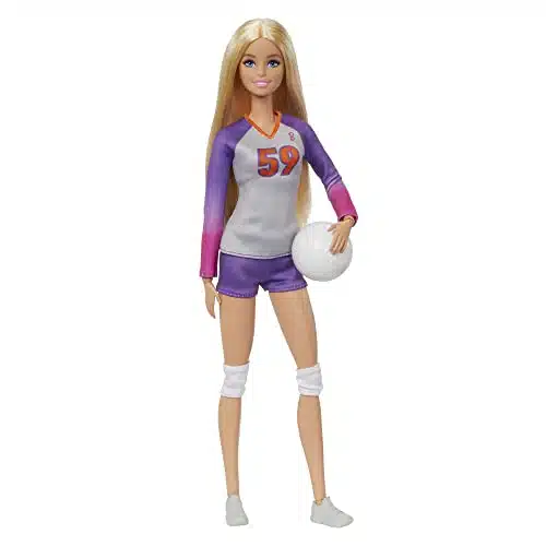 Barbie Doll & Accessories, Made to Move Career Volleyball Player Doll with Uniform and Ball