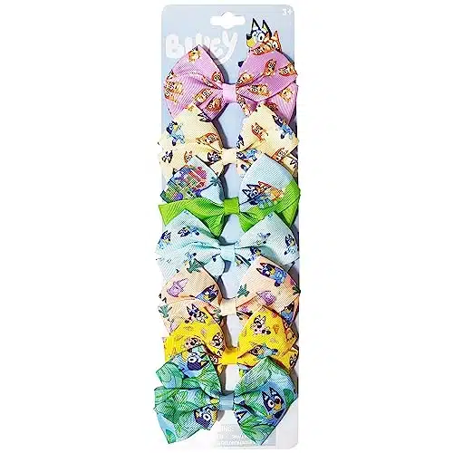 Bluey Kids Hair Bows   Hair Accessories Gift Set  Pcs Inch Bow Bundle  for Girls  Different print on each clip  Alligator Clip  Ages +