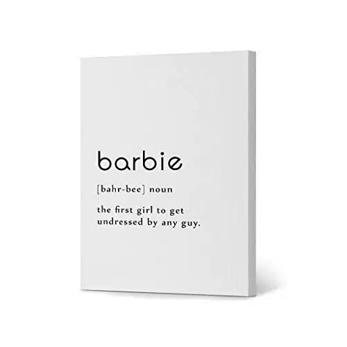 HB Art Design Noun Dictionary Barbie Definition Canvas Print Wall Art Office Farmhouse Bathroom Kitchen Bedroom Living Room Decor Funny Quote Saying Sign Accessories Ready to Hang x