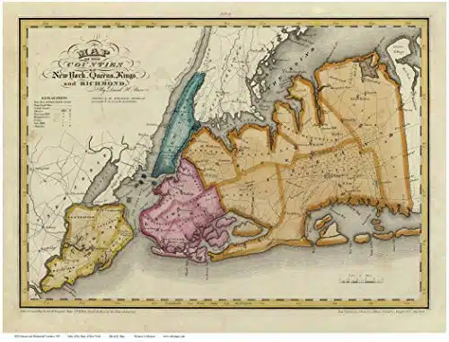 Long Island   Queens and Kings County, Staten Island, etc   ap New York Reprint   Burr State Atlas