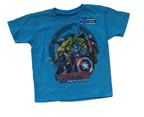 Marvel Avengers Age of Ultron Cast Little & Big Boys Tee T Shirt (XX Large  ) Blue Turquoise