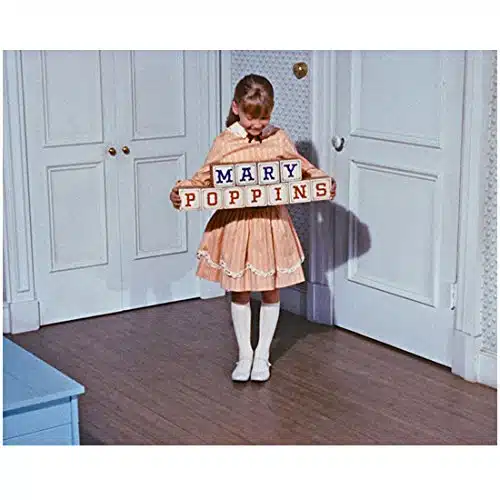 Mary Poppins () inch xinch photograph Karen Dotrice Holding Mary Poppins Blocks kn