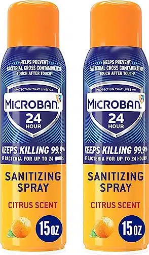 Microban Disinfectant Spray, Hour Sanitizing and Antibacterial Sanitizing Spray, Citrus Scent, Count (oz Each) (Packaging May Vary)