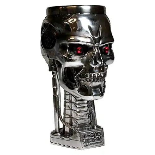 Nemesis Now Terminator Head Goblet cm Silver, Resin wStainless Steel Insert