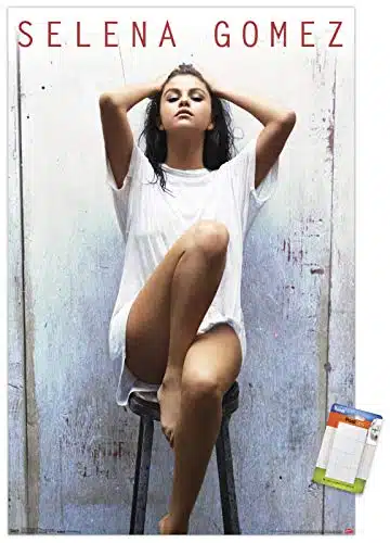 Trends International Selena Gomez Stool Wall Poster, in x in, Poster & Mount Bundle, count