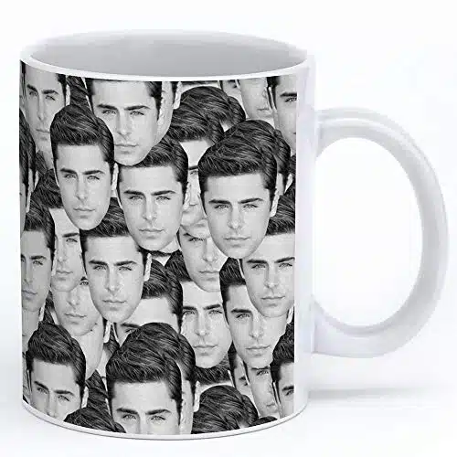 Zac Efron Mug oz White Ceramic Coffee Cup With Zac Efron Collage