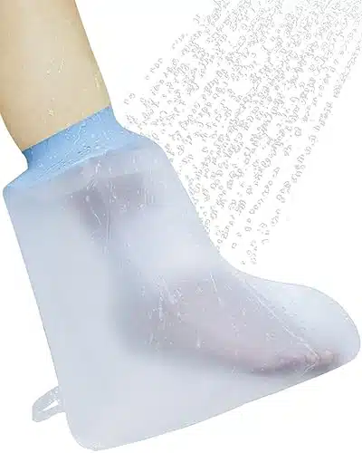 CureSquad Waterproof Foot Cover for Shower, Soft Comfortable Cast Cover for Foot, Ankle Cast Covers for Shower Adult, Reusable Cast Protector, Elastic Cast Bag for Bandage, Wo