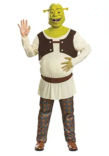 Disguise Men's Shrek Costume, Movie Character Outfit, Ogre Cosplay Dress Up Medium