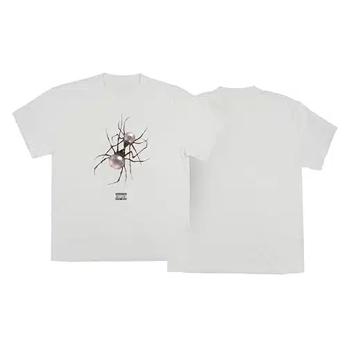 Doja Cat Official The Scarlet Tour Merch Album T Shirt, White, Medium