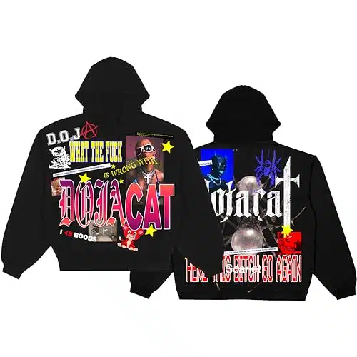 Doja Cat Official The Scarlet Tour Merch Hoodie, Black, Large