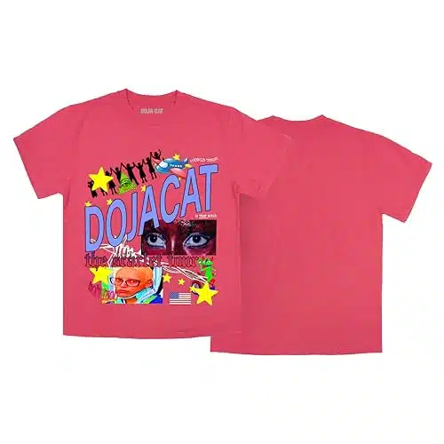 Doja Cat Official The Scarlet Tour Merch Meme T Shirt, Pink, Small