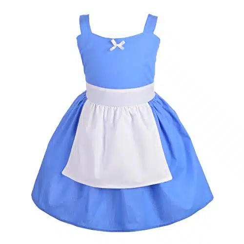 Dressy Daisy Princess Dress with Apron Summer Outfit Casual Wear for Toddler Girls T