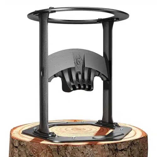 Habit Garden '' Firewood Kindling Log Splitter Kindling Wood Cracker, Manual Wood Splitting Tool, Cast Steel Log Splitting Wedge, Safely, Easily and Portable (L Straight)