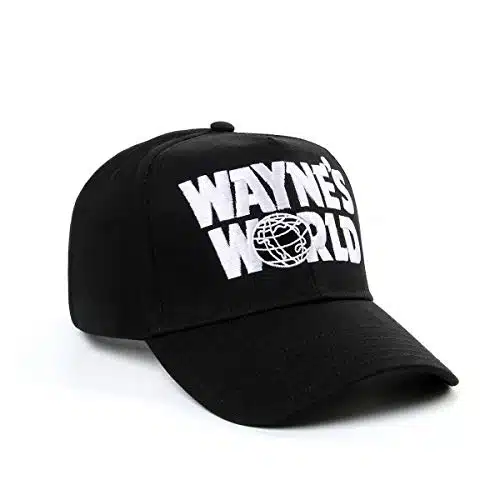 Wayne's World Hat Waynes World Dad Embroidered Trucker Baseball Cap Black