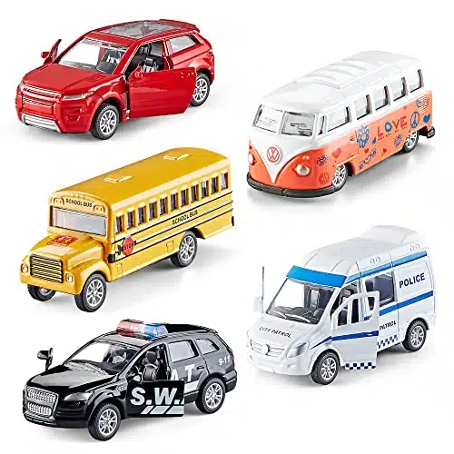 KIDAMI Die cast Metal Toy Cars Set of , Openable Doors, Pull Back Car, Gift Pack for Kids (Official Car)