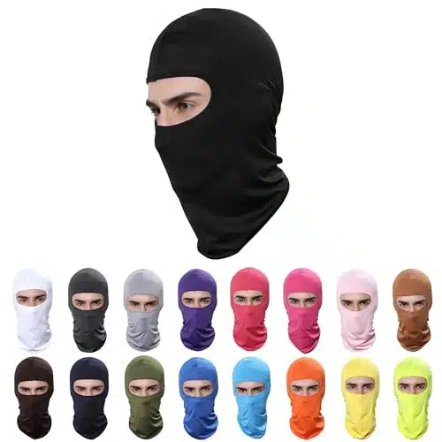 Pukavt Balaclava Face Mask, Ski Mask for Men Women, UV Protection Windproof Scarf for Motorcycle Snowboard Cycling Black