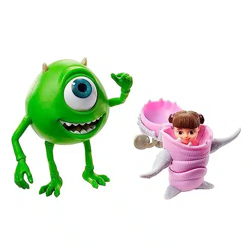 Disney Mike and Boo Monsters, Inc. Character Action Dolls Highly Posable with Authentic Designs for Storytelling, Collecting, Movie Toys for Kids Gift Ages and Up