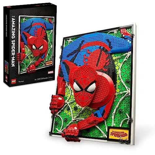 LEGO Art The Amazing Spider Man Build & Display Home Decor Wall Art Kit, Nostalgic Super Hero Gift for Adults or Back to School Gift for Teen Spider Man Fans