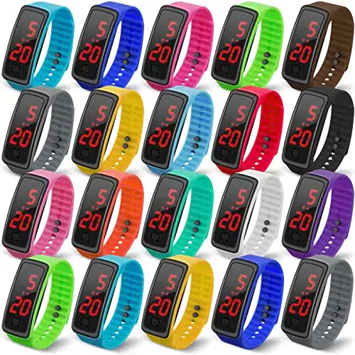 Pack Silicone LED Watch Kids Unisex LED Wrist Watch Student Electronic Party Favor Watches for Creative Touch Screen Watch (Multi Colors)