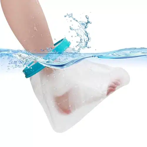 % Waterproof Foot Cast Cover Wound Protector for Shower Bath, Watertight Cast Bag Covers for Broken Surgery Foot, Wound and Burns   Reusable [New Upgrade]